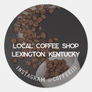 Local Coffee Shop Classic Round Sticker