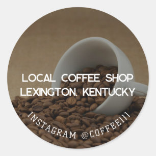 Local Coffee Shop Classic Round Sticker