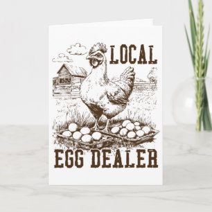 Local Egg Dealer Chicken Lady Lover Easter Retro T Card