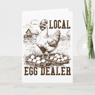 Local Egg Dealer Chicken Lady Lover Easter Retro T Card