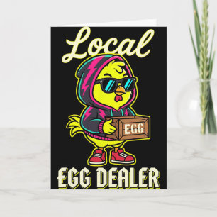 Local Egg Dealer Chicken Sungles Hoodie Easter Card