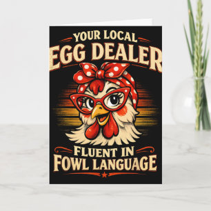 Local Egg Dealer Funny Chicken Farm Vintage Easter Card