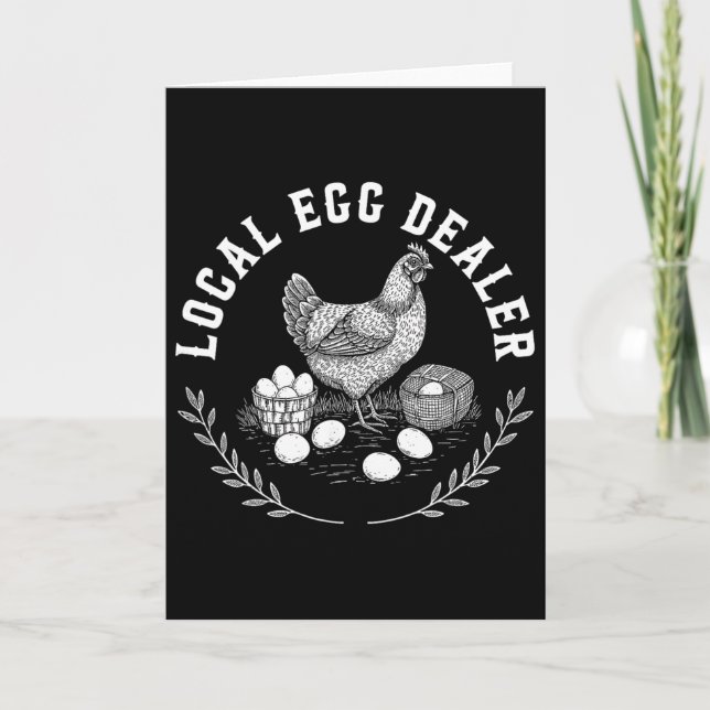 Local Egg Dealer Retro Chicken Egg Funny Farmer Ea Card (Front)