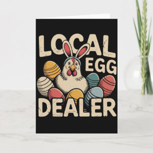 Local Egg Dealer Retro Chicken Funny Farmer Easter Card