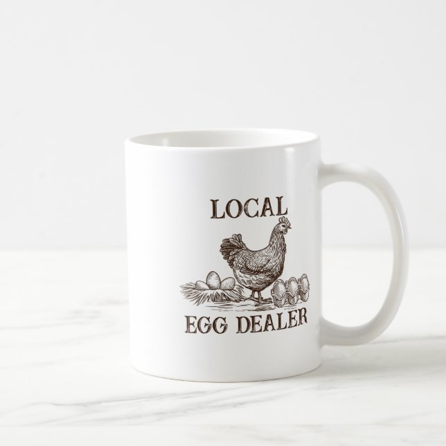 Local Egg Dealer Retro Chicken Funny Farmer Easter Coffee Mug (Right)