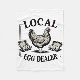 Local Egg Dealer Retro Chicken Funny Farmer Easter Fleece Blanket