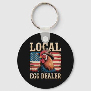 Local Egg Dealer Roster Easter Funny Chicken Farme Key Ring