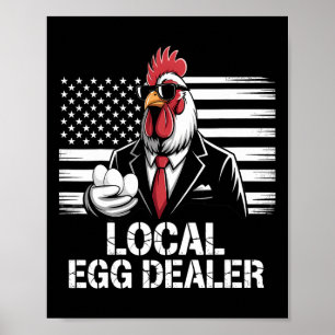 Local Egg Dealer Roster Easter Funny Chicken Farme Poster