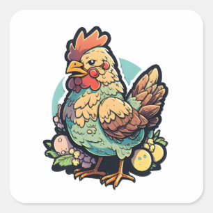 Local Egg Dealers Farmers Funny Chicken Lover Square Sticker