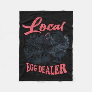 Local Egg Er Retro Chicken Funny Farmer Easter Adu Fleece Blanket