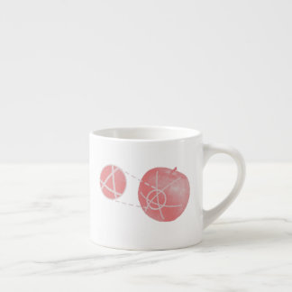 Local flatness explained with red and green apples espresso cup