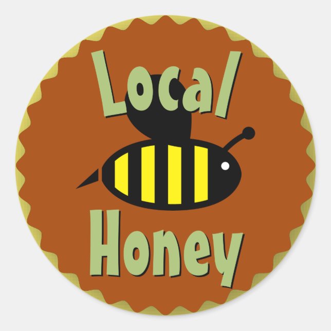 Local Honey Jar Customised Classic Round Sticker (Front)