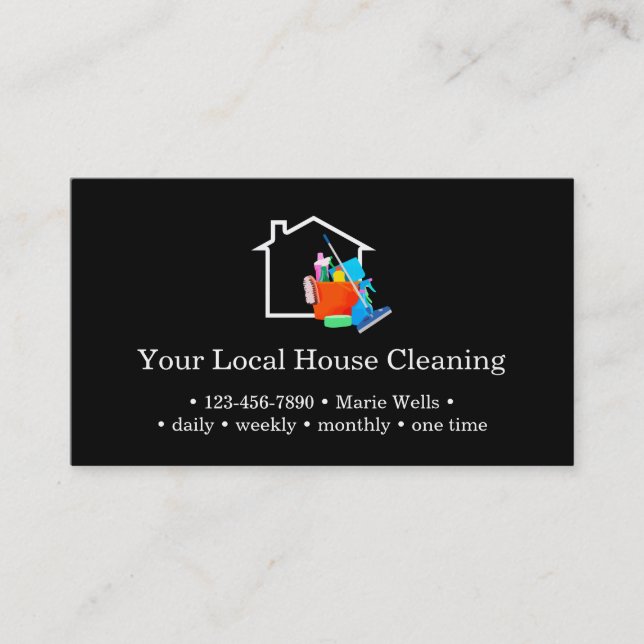 Local House Cleaning Service New Business Cards (Front)