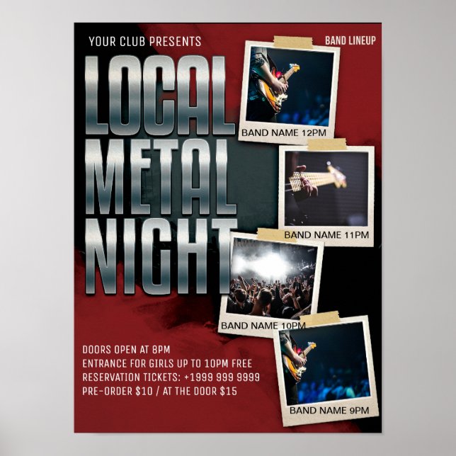 Local Metal Show | Gig | Club | Bar Flyer Poster (Front)