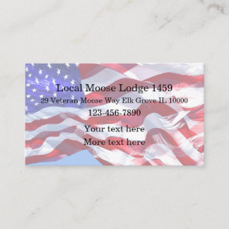 Local Moose Lodge Veterans Affairs Business Card