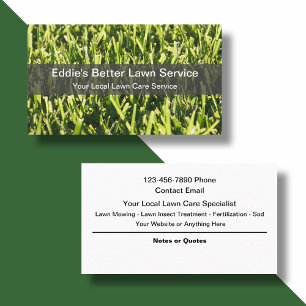 Local Neighbourhood Lawn Care Service Business Card