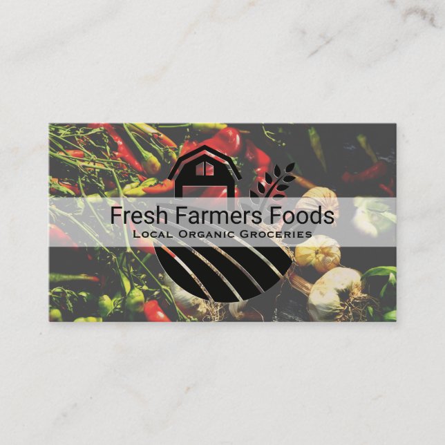 Local Organic | Farmers Market Fresh Produce Business Card (Front)