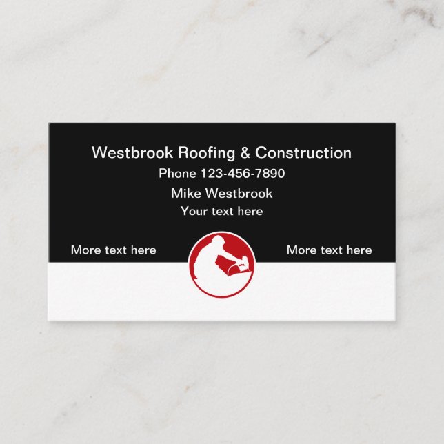 Local Roofing & Construction Services Business Card (Front)