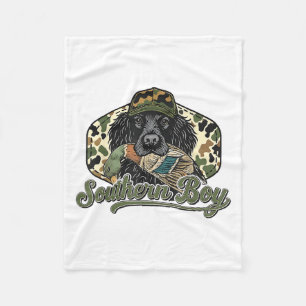 Local Southern Boy Duck Hunting Black Lab Outdoor  Fleece Blanket