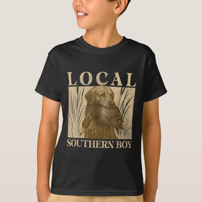 Local Southern Boy Duck Hunting Black Lab Outdoor  T-Shirt (Front)