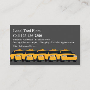 Local Taxicab Fleet Cab Driver Business Card