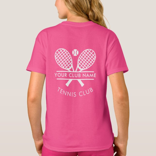 Local Tennis Club Name Team Logo Custom T-Shirt (Back)