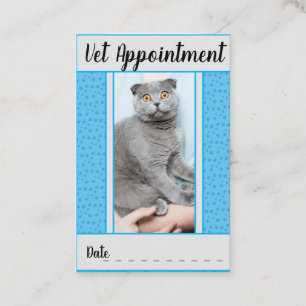 local Vet's Blue Appointment Card