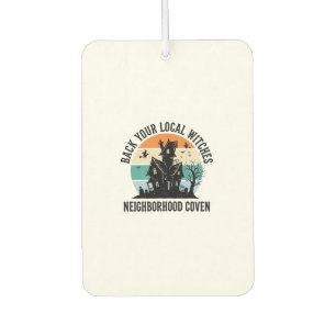 Local Witch Halloween Haunted House Retro Art Car Air Freshener