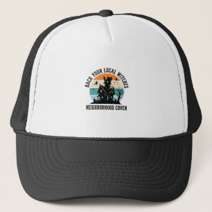 Local Witch Halloween Haunted House Retro Art Trucker Hat