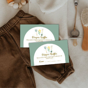 Locally Floral Gardening Diaper Raffle Baby Shower Enclosure Card