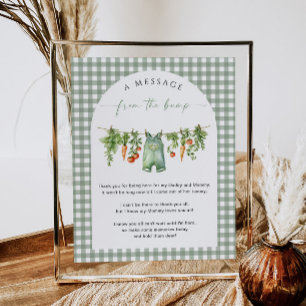 Locally Grown A Message from the Bump Baby Shower Poster