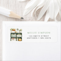 Locally Grown Address Label Vegetables Garden Sage