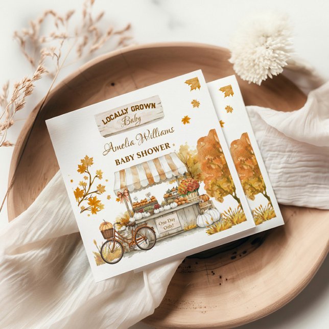  Locally Grown Baby Autumn Farmers Market Napkin (Creator Uploaded)