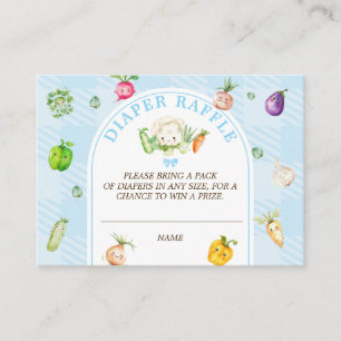 Locally Grown Baby Blue Diaper Raffle Enclosure Card