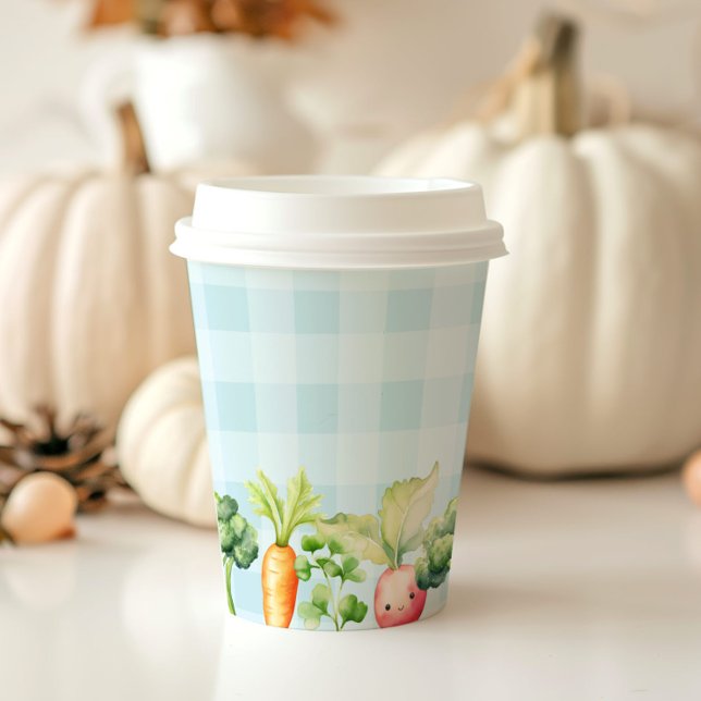 Locally grown baby blue Farmers market baby shower Paper Cups (Creator Uploaded)