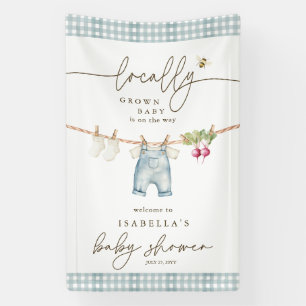 Locally Grown Baby Boy Baby Shower Banner