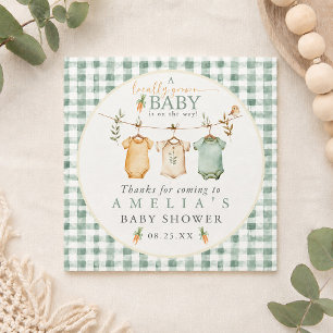 Locally Grown Baby Clothesline Baby Shower Napkin