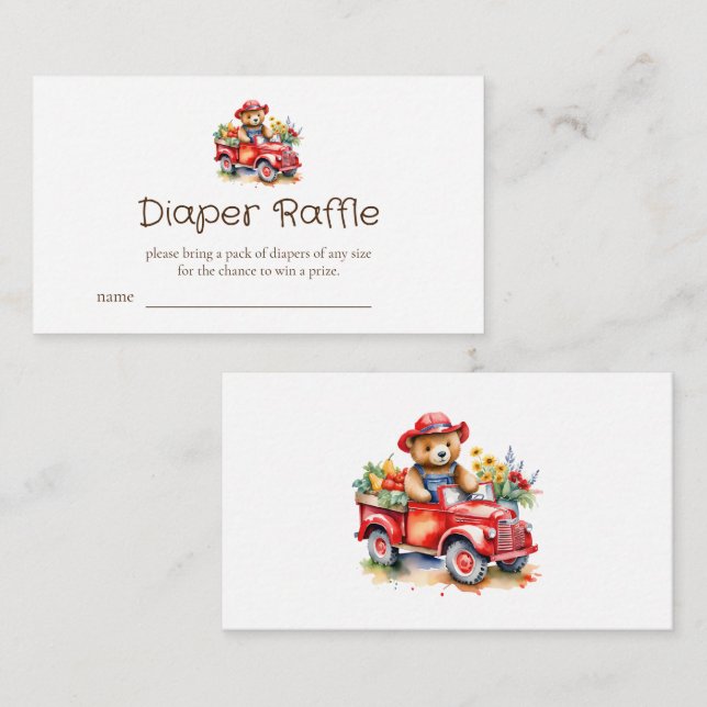 Locally Grown Baby Diaper Raffle Tickets Enclosure Card (Front/Back)