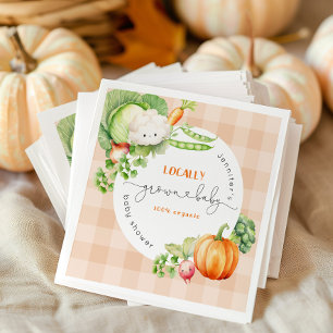 Locally grown baby fall Pumpkin farm baby shower Napkin