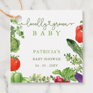 Locally Grown Baby Farmers Market Baby Shower Favour Tags