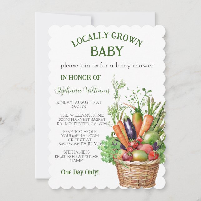 Locally Grown Baby Farmers Market Baby shower Invitation (Front)