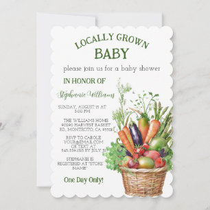 Locally Grown Baby Farmers Market Baby shower Invitation
