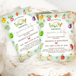 Locally Grown Baby Farmers Market Baby Shower Invitation