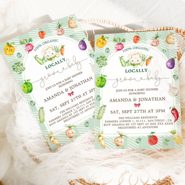 Locally Grown Baby Farmers Market Baby Shower Invitation (Creator Uploaded)