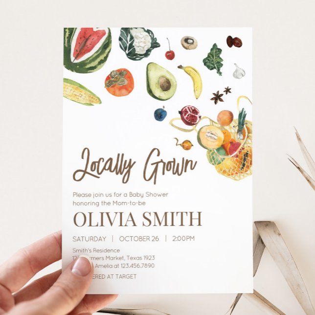 Locally Grown Baby Farmers Market Baby Shower Invitation (Farmers Market Baby Shower Invitation
)