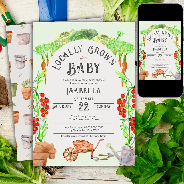 Locally Grown Baby , Farmer's Market  Baby Shower  Invitation (Creator Uploaded)