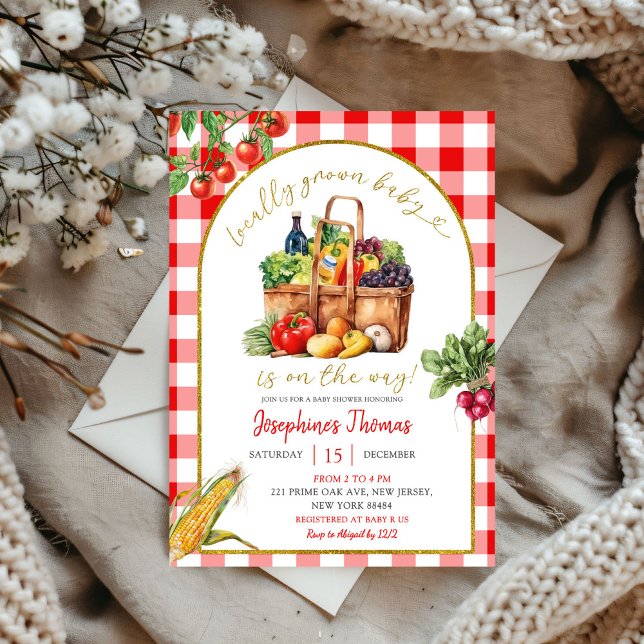Locally Grown Baby Farmer's Market Baby Shower Invitation (Creator Uploaded)