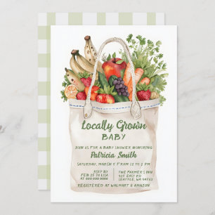 Locally Grown Baby Farmers Market Baby Shower Invitation