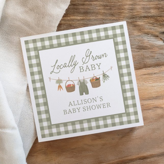 Locally Grown Baby Farmers Market Baby Shower Napkin (Creator Uploaded)