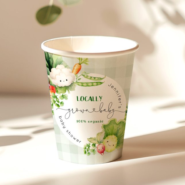 Locally grown baby Farmers market baby shower Paper Cups (Creator Uploaded)